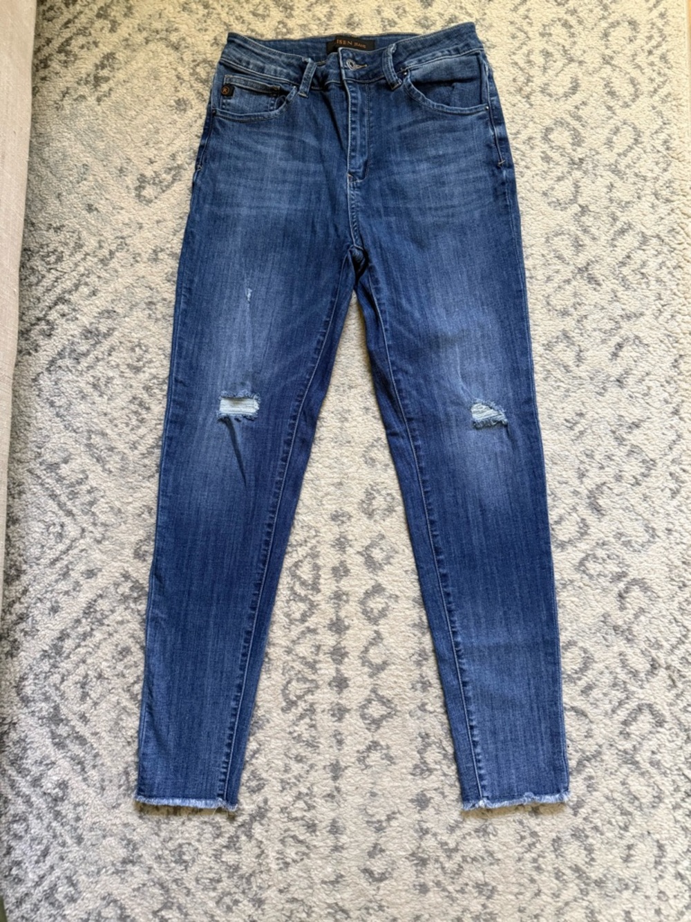 RISEN high rise skinny Jeans with Subtle Distress - Picture 2 of 10